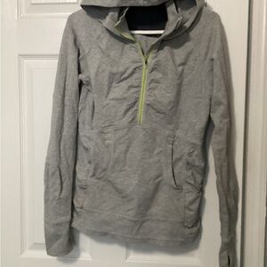 Gray Hooded Pullover with Lime Accents Athleta